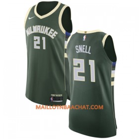 Maillot NBA Milwaukee Bucks Tony Snell 21 Nike 2017-18 Vert Swingman - Homme